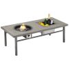 Wholesale Aluminum Outdoor Coffee Dining Patio Firepit Table Propane Gas Fire Pit Table With Stainless Steel Ice Tub