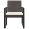 Patio Dining Chairs 2 pcs Black PP Rattan