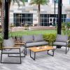 4 Piece Outdoor Patio Lounge Conversation Set