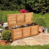 47 Gallon Acacia Wood Storage Bench Box for Patio Garden Deck