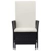 Reclining Patio Chair with Cushions Poly Rattan Black