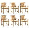 Patio Chairs with Cushions 6 pcs Solid Acacia Wood