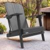 Outdoor Patio HDPE Adirondack Chair, Armrests with Cup Holders & Phone Slots