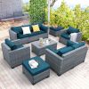 Patio Furniture Sets,7 Piece PE Rattan Sectional Sofa Couch with Storage Table and Non-Slip Cushions,Outdoor Conversation Set