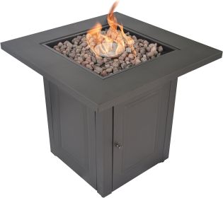 Propane Fire Pit Table, 50,000 BTU Square Fire Table, Fire Pit Propane for Outside Patio (Color: Mocha, Material: Stainless Steel)