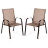 2 Pieces Patio Outdoor Dining Chair with Armrest