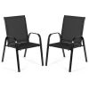 2 Pieces Patio Outdoor Dining Chair with Armrest