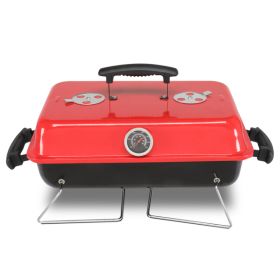 Portable Charcoal Grill, Tabletop Outdoor Barbecue Smoker, Small BBQ Grill for Outdoor Cooking Backyard Camping Picnics Beach (Color: as picture)