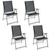 Set of 4 Patio Folding Chair Set with Rustproof Metal Frame