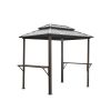 Grill Gazebo 8' × 6', Aluminum BBQ Gazebo Outdoor Metal Frame with Shelves Serving Tables