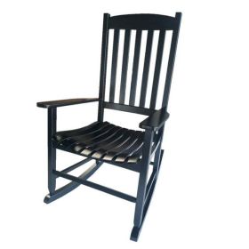 Rocking Chair, All Weather Resistant Poly Lumber Outdoor Porch Rocker, Rocking Chairs for Outdoor, Indoor, Patio, Deck, Garden, Backyard (Color: Black)