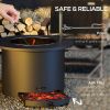 Outsunny 2-in-1 Smokeless Fire Pit, BBQ Grill, 25" Portable Wood Burning Firepit with Cooking Grate, Ash Tray & Poker