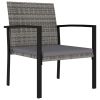 Patio Dining Chairs 4 pcs Poly Rattan Gray