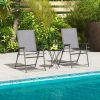 Set of 4 Patio Folding Chair Set with Rustproof Metal Frame