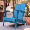 Outdoor Patio HDPE Adirondack Chair, Armrests with Cup Holders & Phone Slots