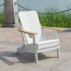 Outdoor Patio HDPE Adirondack Chair, Armrests with Cup Holders & Phone Slots