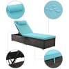 Outdoor PE Wicker Chaise Lounge - 2 Piece patio lounge chair; chase longue; lazy boy recliner;outdoor lounge chairs set of 2;beach chairs; recliner ch