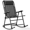 Outdoor Patio Headrest Folding Zero Gravity Rocking Chair