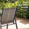 2 Pieces Patio Outdoor Dining Chair with Armrest