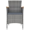 Patio Dining Chairs 4 pcs Poly Rattan Gray