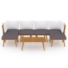 7 Piece Patio Lounge Set with Cushions Solid Acacia Wood