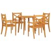 5 Piece Patio Dining Set Solid Wood Acacia