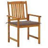 Patio Chairs with Cushions 6 pcs Solid Acacia Wood