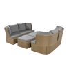 U_Style Customizable Outdoor Patio Furniture Set, Wicker Furniture Sofa Set with Thick Cushions, Suitable for Backyard, Porch.