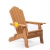 TALE Folding Adirondack Chair with Pullout Ottoman with Cup Holder, Oversized, Poly Lumber, for Patio Deck Garden, Backyard Furniture, Easy to Install