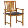 Patio Chairs with Cushions 6 pcs Solid Acacia Wood