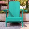 Outdoor Patio HDPE Adirondack Chair, Armrests with Cup Holders & Phone Slots