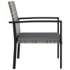 Patio Dining Chairs 2 pcs Poly Rattan Gray