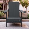 Outdoor Patio HDPE Adirondack Chair, Armrests with Cup Holders & Phone Slots