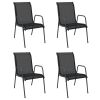 Patio Chairs 4 pcs Steel and Textilene Black