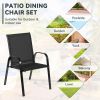 2 Pieces Patio Outdoor Dining Chair with Armrest