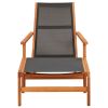 Patio Chair with Footrest Solid Eucalyptus Wood and Textilene