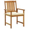 Patio Chairs with Cushions 6 pcs Solid Acacia Wood