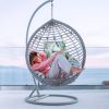 Egg Chair Cushion Hanging Basket Seat Cushion Thicken Soft Egg Swing Chair Pad Hanging Egg Chair Cushion with Headrest