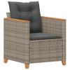 Patio Chair with Cushions Gray Poly Rattan