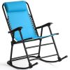 Outdoor Patio Headrest Folding Zero Gravity Rocking Chair