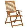 Folding Patio Chairs with Cushions 8 pcs Solid Acacia Wood