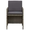 Patio Chairs with Cushions 4 pcs Poly Rattan Gray