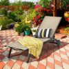 6-Position Adjustable Fabric Outdoor Patio Recliner Chair