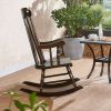 Rocking Chair with Solid Wooden Frame for Garden and Patio